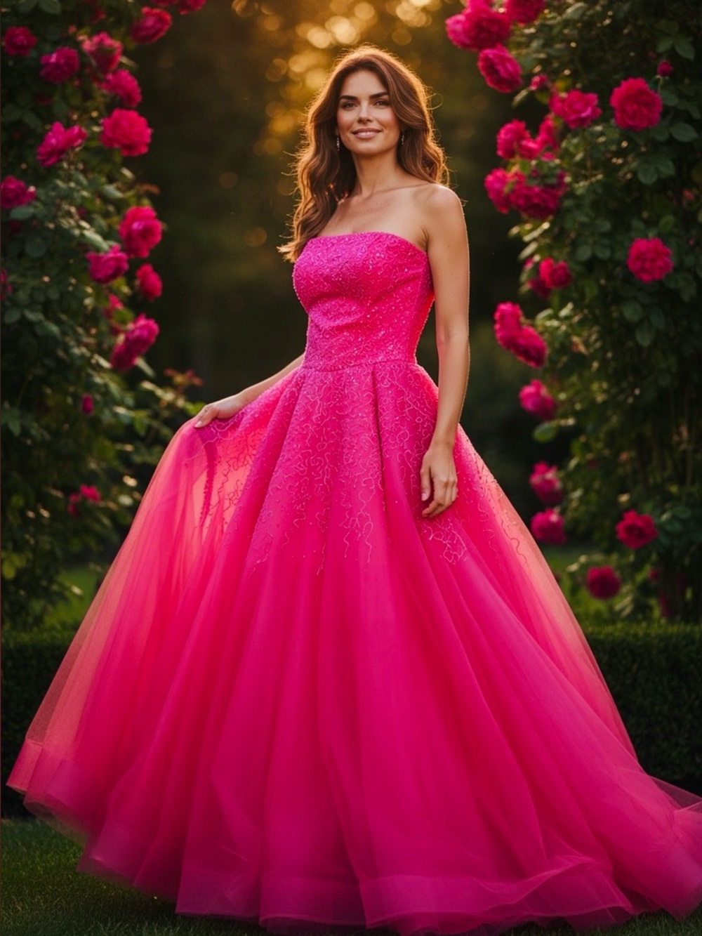 Alyce Pageant/Prom Dress Red ❤️‍🔥 Strapless Beaded Size 8